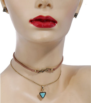 Brown Suede Choker Necklace - The Trendy Accessories Store