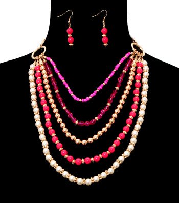 Beads Pearl Necklace Set - The Trendy Accessories Store