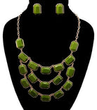 Stoned Layered Necklace Set - The Trendy Accessories Store