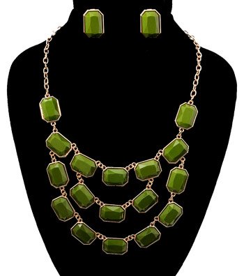 Stoned Layered Necklace Set - The Trendy Accessories Store