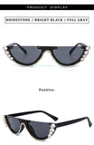 Diamond Cat Eye Semi-Rimless Sunglasses - The Trendy Accessories Store