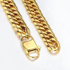 10mm 15mm Gold Black 316L Stainless Steel Bracelet for Men Double Curb - The Trendy Accessories Store