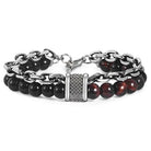 Natural Tiger Eye Stone Bracelet Men Stainless Steel Beaded Bracelets - The Trendy Accessories Store