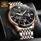 Stainless Steel Olevs Luxury Sports Quartz Watch - The Trendy Accessories Store