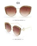 Vintage Luxury Sunglasses With Red sparkly crystals - The Trendy Accessories Store