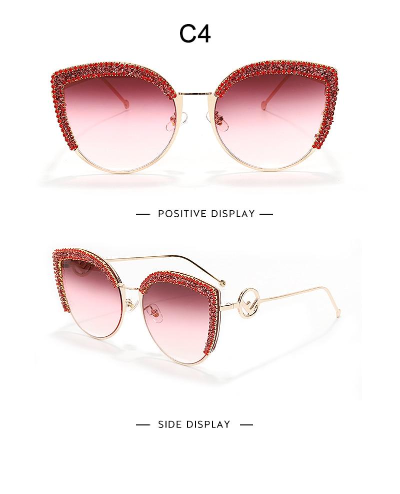 Vintage Luxury Sunglasses With Red sparkly crystals - The Trendy Accessories Store