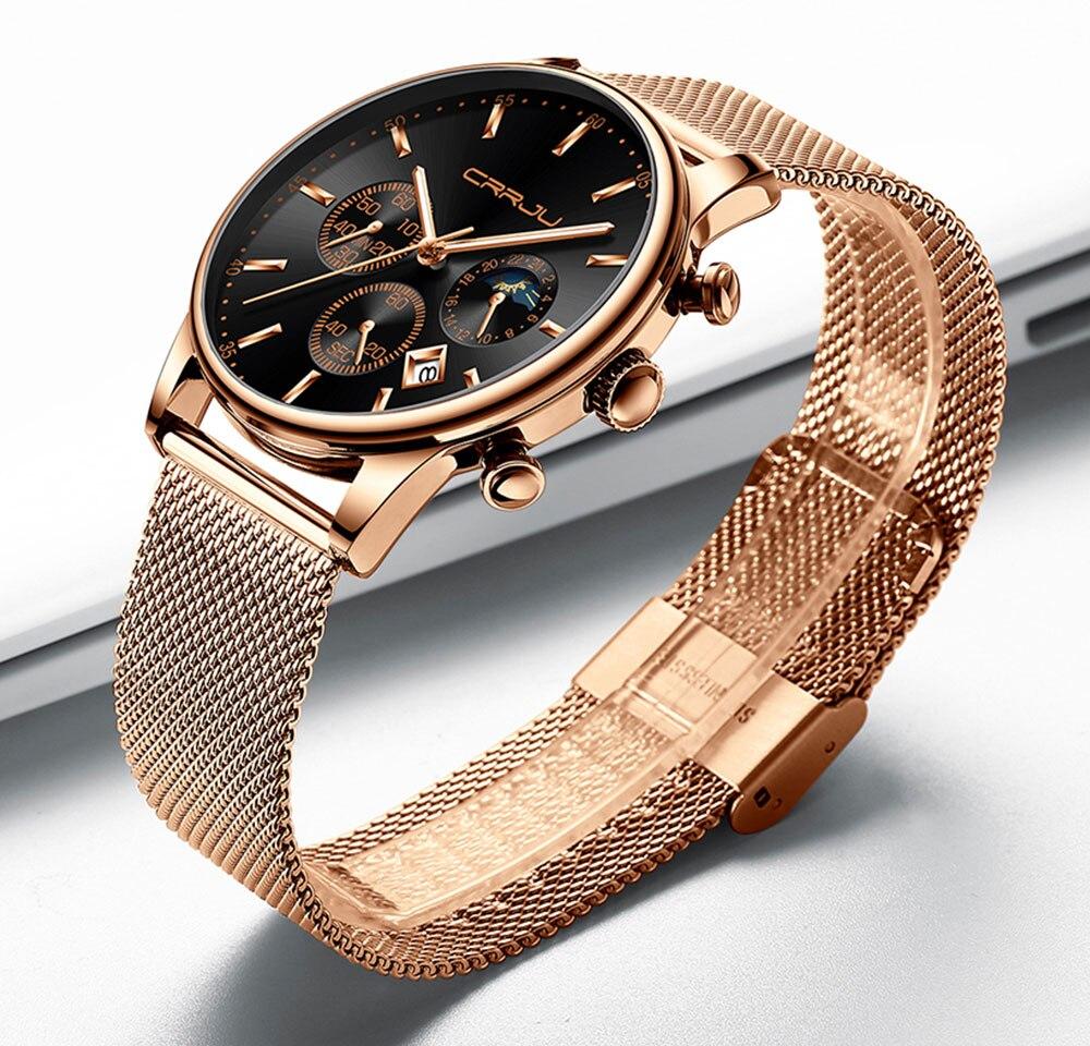 Top Luxury Men Multifunction Watches Waterproof Business Casual Quartz - The Trendy Accessories Store