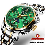 Automatic Green Luxury Stainless Steel Olves Watch