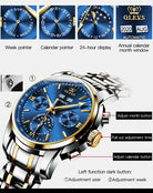 Automatic Green Luxury Stainless Steel Olves Watch - The Trendy Accessories Store