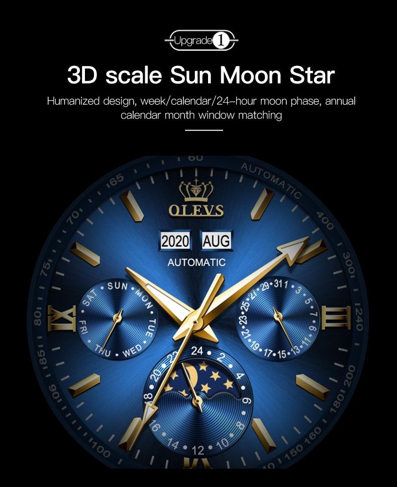 Automatic Green Luxury Stainless Steel Olves Watch - The Trendy Accessories Store