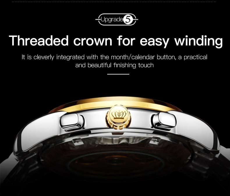 Automatic Green Luxury Stainless Steel Olves Watch - The Trendy Accessories Store