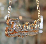 Zircon Custom Necklace Double Gold plated Nameplate 3D Necklace - The Trendy Accessories Store
