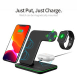 15W 3 in 1 Fast Wireless Charging Station for Mobile Phones