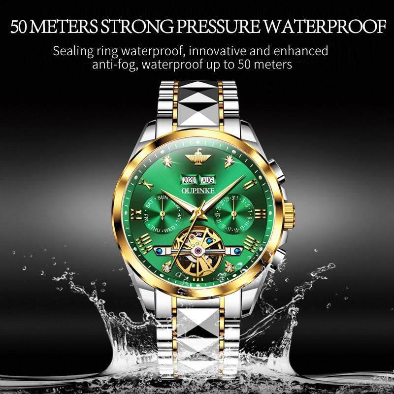 Luxury Automatic Sapphire Tungsten steel Green Watch - The Trendy Accessories Store