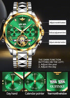Luxury Automatic Sapphire Tungsten steel Green Watch - The Trendy Accessories Store