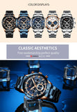 Premium Curren Blue Stainless Steel with Gold Plated Luxury Watch - The Trendy Accessories Store