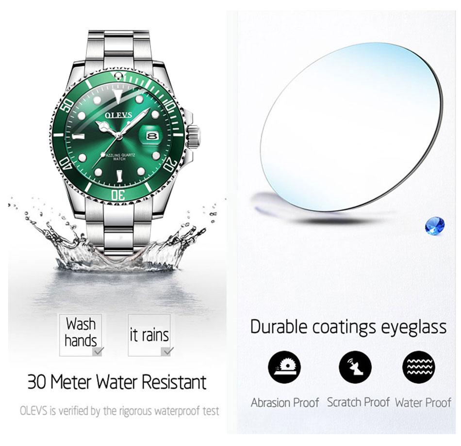 Mens Watches Top Brand Luxury Fashion Waterproof Luminous Hand Green - The Trendy Accessories Store