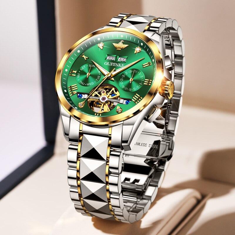 Luxury Automatic Sapphire Tungsten steel Green Watch - The Trendy Accessories Store