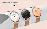 Mesh Rose Gold Plated Watch With Casual Bracelet - The Trendy Accessories Store