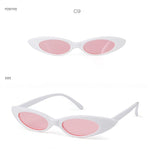 Small Oval Vintage Sunglasses Women Cat Eye Brand Design Retro Skinny - The Trendy Accessories Store