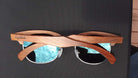 Real Sandalwood Sunglasses, Ice Blue Polarized Lenses - The Trendy Accessories Store