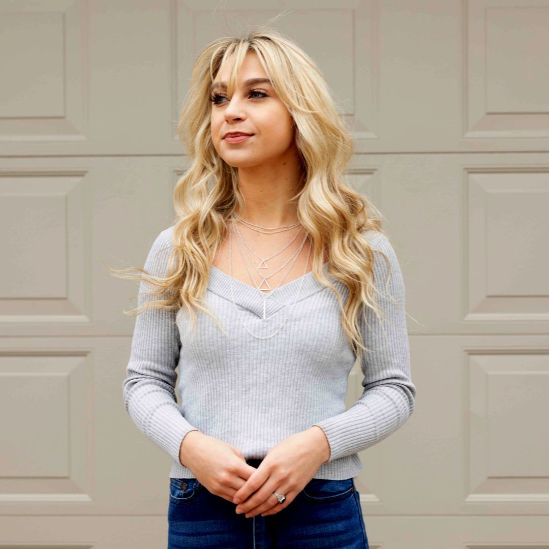 Double Triangle Multilayer Necklace - The Trendy Accessories Store