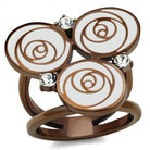 TK2841 IP Coffee light Stainless Steel Ring with - The Trendy Accessories Store