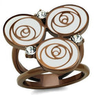 TK2841 IP Coffee light Stainless Steel Ring with - The Trendy Accessories Store