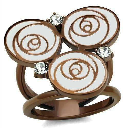 TK2841 IP Coffee light Stainless Steel Ring with - The Trendy Accessories Store