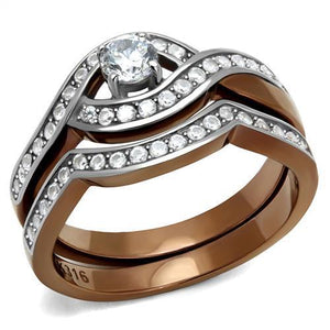 TK2953 Two Tone IP Light Brown (IP Light coffee) Ring - The Trendy Accessories Store