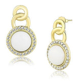 Bella Gold Plated on Stainless Steel Earrings With Synthetic Stone - The Trendy Accessories Store