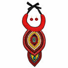 Black and Red Beaded Bib Necklace Set - The Trendy Accessories Store